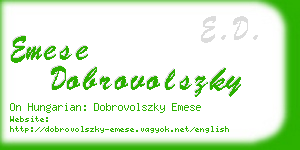 emese dobrovolszky business card